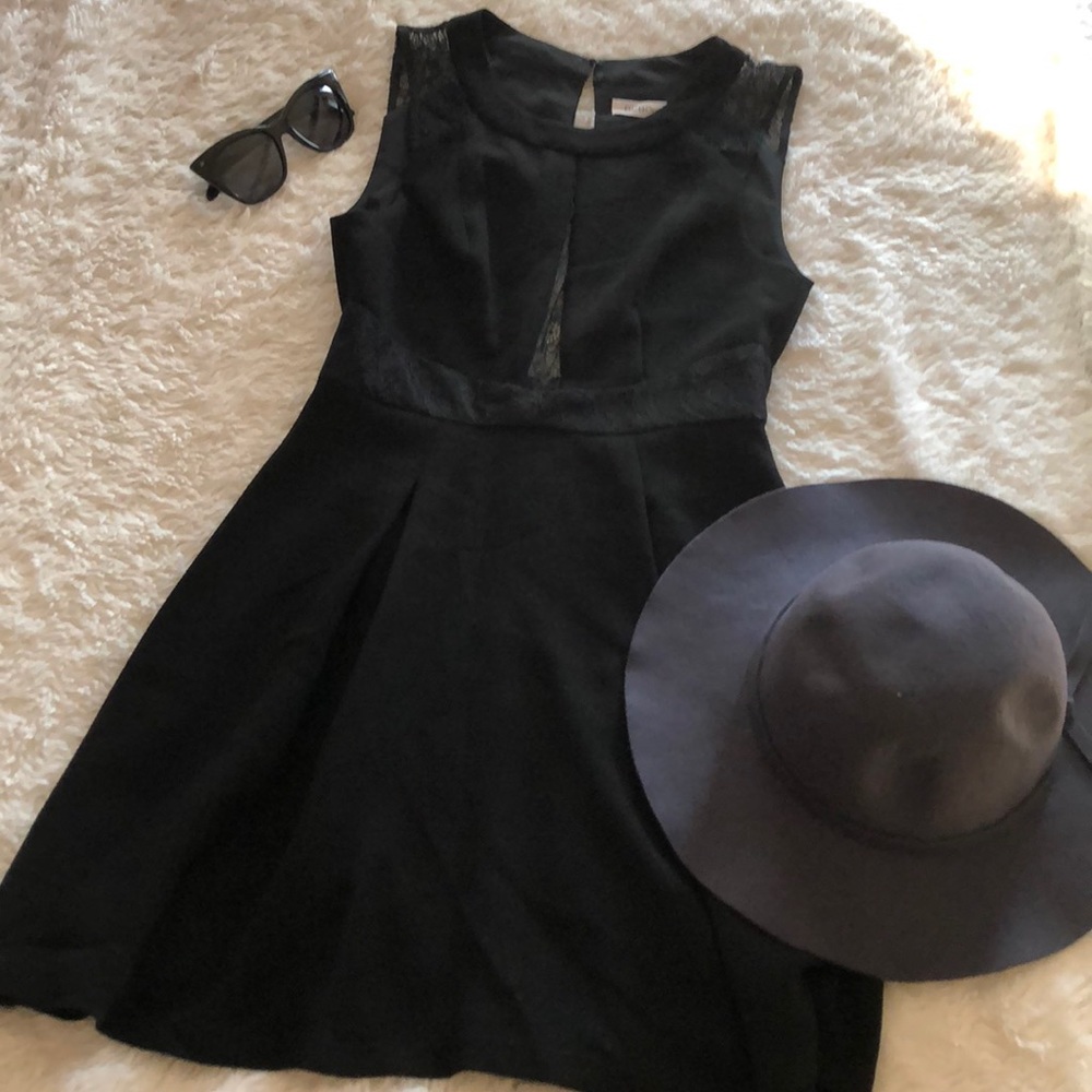 BCBGeneration black lace detail mini dress